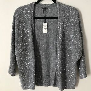 NEW Express Silver Sequined Cardigan | M